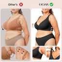 OEAK Womens Deep V Bras Wireless Comfortable Bra Supportive No Underwire Bras Tshirt Push Up Bralettes Plunge Seamless Bra (Black, M)