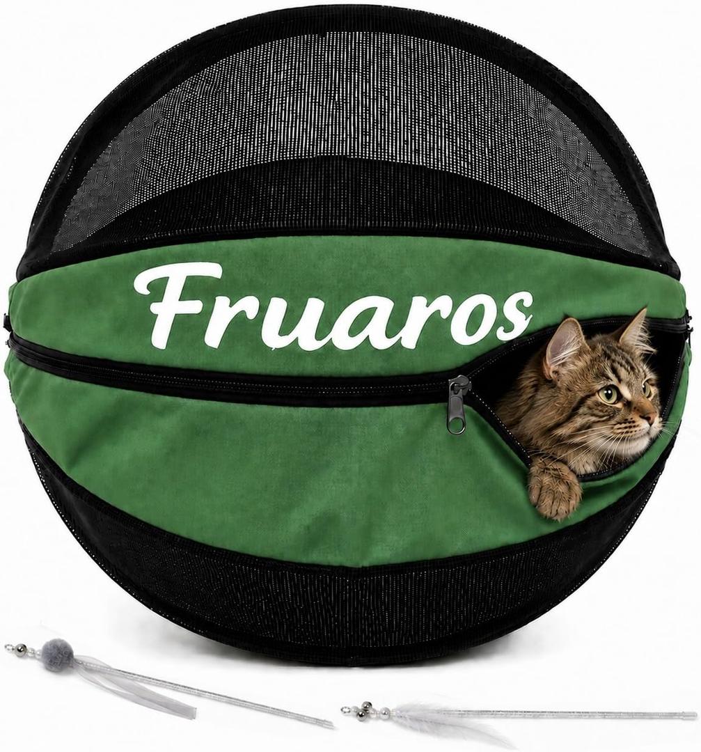 Outdoor cat ball, Cat Exercise Ball, 23-Inch Cat Hamster Ball, Foldable
Outdoor Cat Ball Enclosure Rolling, Interactive Cat Play, Cat Outdoor Exercise Ball with Wide-View Mesh, 2 Teaser Wands