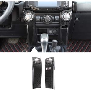 JeCar Center Console Air Conditioning Control Switch Panel Cover Trim for Toyota 4Runner 2010-2020 (Carbon Fiber Grain)