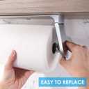 simpletome ONE Hand Tear Paper Towel Holder Under Cabinet Adhesive or Drilling Installation Aluminum Alloy + ABS (Pearl Chrome Silver)