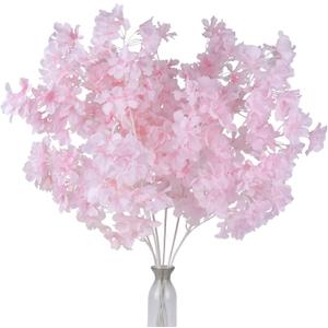 Pusuny 5PCS Artificial Pink Cherry Blossom Branches Decor, 35 Inch Faux Cherry Blossom Flowers for Tall Floor Vase Used as Wedding Home Decoration, Faux Pink for Dinner Table Centrepiece