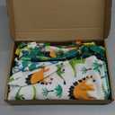 Paterr 7 Pcs Packing Cubes for Travel Kids Day of Week Compression Packing Bags Colorful Luggage Suitcase Organizers Bag for Travel (Dinosaur)