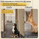 Metal Telescopic gate, 45 inches Wide and 35 inches high, is a Safe pet gate Suitable for Front Doors, RVs, doorways, etc., and is Easy to Install.