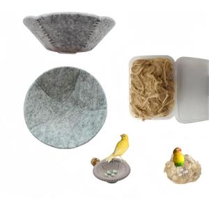 2 x 2 Pcs Canary Finch Nesting Wool Felt Pads with 4 Kinds Natural Mixing Bird Nesting Materials for Bird,Bird Nesting Material for Budgie,Parrot,Finche,Canaries,Other Birds