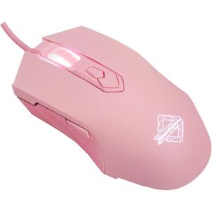 Lomiluskr AJ52 RGB Wired Gaming Mouse, 7 Programmable Buttons, Computer Mice with RGB Lighting, 200-4800 DPI Adjustable, for PC/Laptop (Pink)
