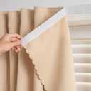 Adhesive Curtain - No Drilling, No Rod, Easy to Install Blackout Curtains for Window Blinds, Bedroom (Beige 35 * 71 In-1P)
