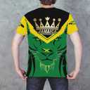 BJU Jamaica Flag T-Shirt Lion Tee Printed Crewneck Short Sleeve Casual Sports Top Unisex (M)