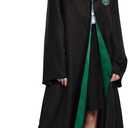Harry Potter Robe, Deluxe Wizarding World Hogwarts House Themed Robes for Adults, Movie Quality Dress Up Costume Accessory (Black, L)