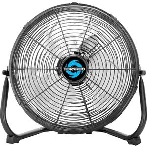 Tornado 12 Inch Industrial Powerful Metal Floor Fan, 3-Speed High Velocity Cooling Floor Fan for Industrial, Commercial, and Home Spaces, 120°Tilt, 6.0 FT Cord, Black