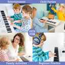 Vangoa VGK611 Electric Keyboard for Beginner, 61 Keys Portable Music Keyboard With Mini Lighted Keys, Electronic Piano for Kids, Boy, Girl, White