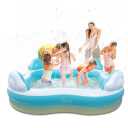 EVAJOY Inflatable Pool 4 Seats 4 Backrests Cup Holders EJ-HF038 - Blue/White