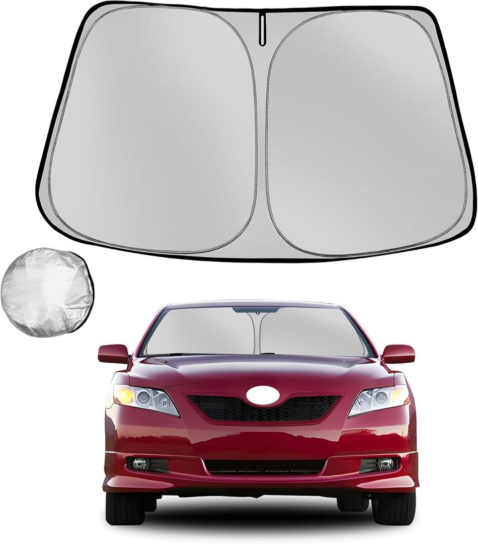 Windshield Sun Shade for 2007-2011 Toyota Camry Foldable Sun Sunshade for Car Front Window Blocks UV Rays and Heat Automotive Interior Protector Custom Fit Accessories