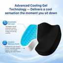 Gel Memory Foam Seat Cushion, Office Chair Cushion for Long Sitting | Dual-Layer Cooling & Slow Rebound Foam for Back & Sciatica Pain Relief, Memory Foam Seat Cushion for Office, Wheelchair, Car