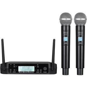 200-Channel Wireless Microphone System, Dual UHF Metal Cordless Mic Set, Long Distance,Auto Scan Frequency, Use for Karaoke Singing, Family Party,Church(ZM820)