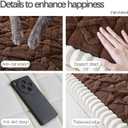 Couch Cover For dogs washable,Funny Fuzzy Pet Couch Cushion Covers For Sofa, Non Slip Couch Covers For 3 cushion couch sofa pet friendly,Dog Bed Mat ,sofa pads for couch (Coffee color,27.5x82.6 inch)