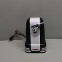 Nostalgia Retro Electric Can Opener for Kitchen with Magnetic Lid Remover, Knife Sharpener, and Soda or Beer Bottle Opener, Black