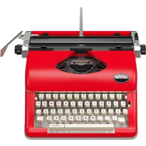 Maplefield Vintage Manual Typewriter Machine - Red Typewriter for Writers & Authors - Antique Desk Decor & Office Accessory - Compact Design & Easy Setup