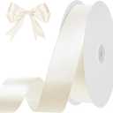 woric Ivory Ribbon 1 Inch 50 Yards Cream Satin Ribbon for Bows Crafts Home Decor Flower Bouquet Gift Wrapping Wedding Mother's Day Decorations