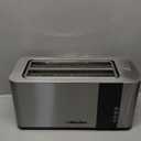 Mueller UltraToast Full Stainless Steel Toaster 4 Slice, Long Extra-Wide Slots for Bagels and Waffles, 6 Browning Levels, LED Display, Cancel/Defrost/Reheat Functions & Removable Tray, Kitchen Gadgets