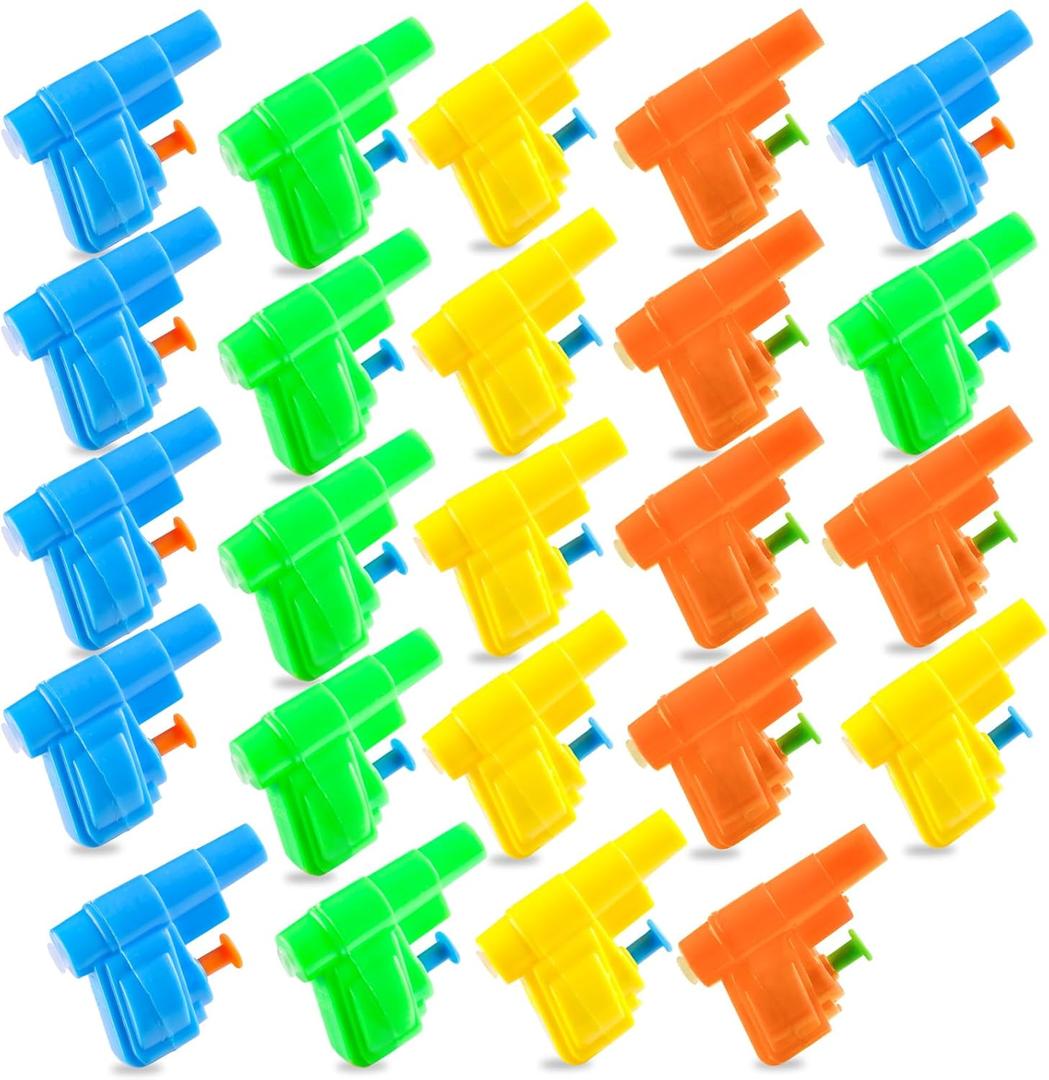 KIMOBER 24PCS Mini Water Guns Toy,Small Colourful Plastic Water Squirt Gun Toys for Swimming Pool Party Favors,Kids Summer Outdoor Game(Mini)