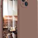 FireNova Designed for iPhone 14 Case, Silicone Upgraded [Camera Protection] Phone Case with [2 Screen Protectors], Soft Anti-Scratch Microfiber Lining Inside, 6.1 inch, Light Brown