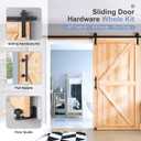 8 FT Sliding Barn Door Track and Handle Hardware Kit,Basic J Pulley,Slide Smoothly Quietly,Easy Install (8FT Track Kit for 40"~48" Wide Single Door)