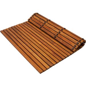 Nordic Teak 100% Solid Teak Wood String Mat - Indoor and Outdoor Use - Non-Slip Wooden Platform for Sauna, Pool, Hot Tub Flooring Decor and Protector, 30" x 30"