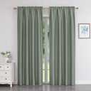 Chyhomenyc Uptown Faux Silk Sage Green Curtains 84 Inch Length 2 Panels for Bedroom, Room Darkening Soft Shiny Fabric Rod Pocket Window Drapes for Living Room, Each 40x84 Inches, 7 FT