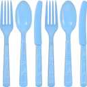 3 x Party Dimensions, Light Blue 48 Count Cutlery Combo, 16 Servings