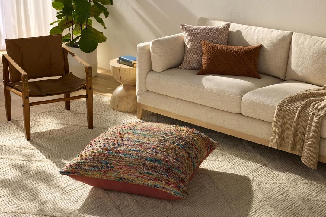 Loloi II Floor Pillows Collection LFP0072 Multi 36" W x 36" D x 6" H Pillow