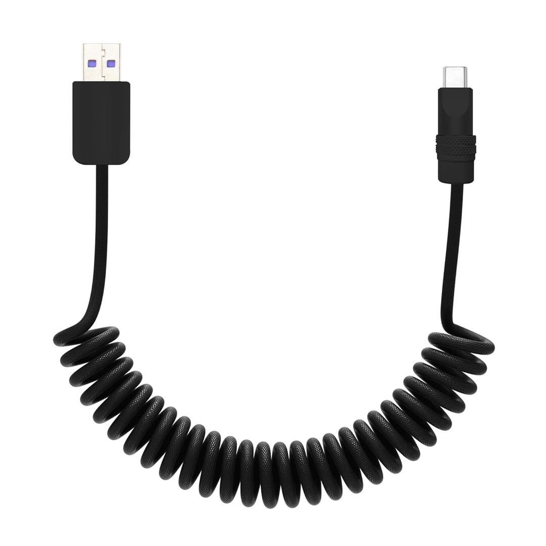 chubbycable Curly Chubby Retractable Fast Charging Cable 120W Coiled Charger Cord for Car Durable USB C Cable Compatible with iPhone 17-15 Series, Black+Black, USB-A to Type-C, 1.3FT-2.3FT chubbycable Curly Chubby Retractable Fast Charging Cable 120W Coiled Charger Cord for Car Durable USB C Cable Compatible with iPhone 17-15 Series, Black+Black, USB-A to Type-C, 1.3FT-2.3FT