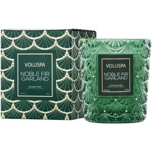 Voluspa Noble Fir Garland Boxed Candle, 6.5 oz, Coconut Wax Blend, Scented Candles for Home, 40 Hour Burn Time, Handcrafted in The USA
