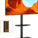 TVON Floor TV Stand with Power Outlet, TV Mount Stand for 32-60 inch TVs up to 88 lbs, Swivel TV Stand Mount with Height Adjustment and Safety Wood Base for Office, Corner, Max VESA 400x400mm