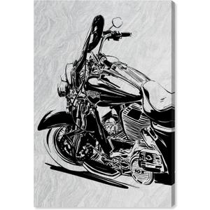 The Oliver Gal Artist Co. Transportation Wall Art Canvas Prints 'Motorcycle in Ink' Motorcycles