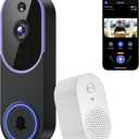 Lunelyx 1080P Wireless Video Doorbell Camera, Smart Outdoor Surveillance Cam, FHD Live View, Cloud Storage, AI Human Detection, Instant Alert, Night Vision, Two Way Audio, 2.4G WiFi Only (Purple)