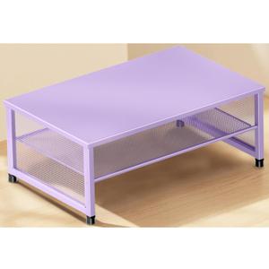 ECOLOVI 2-Tier Computer Monitor Stand Riser, Desk Organizer for Monitor, Printer & Laptop Stand, Desktop Workspace Organizers for Office Supplies(Purple)