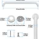 Shower Grab Bar, 2 Pack 24 Inch White Bathroom Safety Bar, 1.25" Diameter 304 Stainless Steel Grab Bars for Bathtubs and Showers, Handicap Shower Grab Bar for Seniors Elderly