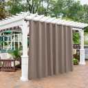 BONZER Outdoor Curtains for Patio Waterproof Thermal Insulated | Weighted Blackout Blinds Privacy Indoor/Outside Drapes for Porch/Pergola/Cabana/Backyard, 1 Panel, 150W x 84L inch, Khaki