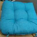 FUNHOME Tufted Patio Chair Cushions Set of 2,Rounded Back 19 x19x5 Inch,Water Resitant Outdoor Seat Cushion with Ties,Fade Resistant Wicker Chair Cushion for Garden Furniture(Dots Blue)