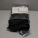 INOVADAY 100% Blackout Curtains for Bedroom, Black Out Curtains 96 Inch Long, Clip Rings Linen Blackout Drapes, Thermal Insulated Room Darkening for Living Room, 2 Panels - Black,W50xL96