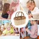Totority Miniature Woven Basket for Dollhouse Realistic Handheld Prop for Home Decor Crafts and Photography Mini House Supplies Color