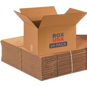 BOX USA Shipping Boxes 16"L x 13"W x 10"H, 25-Pack Medium Corrugated Cardboard Boxes for Shipping, Mailing, Packing, Packaging and Storage