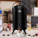 Insulated Beverage Dispenser 2 Gallon, Hot Drink Dispenser with 304 Stainless Steel Interior, Hot Water Dispenser for Parties, Hot Water Urn with Stand for Coffee Chocolate Tea, 1 Pack, Black