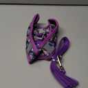 Step in Dog Harness No Pull Flower Adjustable Soft Mesh Padded Reflective Pet Vest Harness and Leash Set for Dogs (M(neck:12"-13.5",chest:16"-18"), Purple)