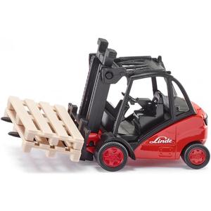 Siku 1722, Linde Forklift, 1:50, Metal/Plastic, Red, Movable Fork, Incl. 2 pallets