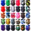 Tarpop 30 Pcs Neck Gaiters Scarf Elastic Wrap Headband Sweat Absorbing Bandana for Women Men Sports Yoga Running
