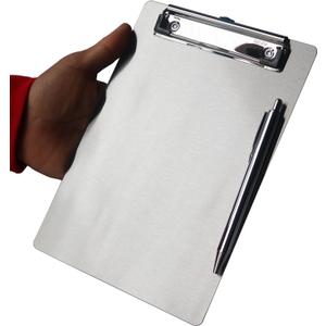 Stainless Steel Magnetic Clipboard with Pen - Multiple Sizes, Magnetic Design, Essential for Office and Home (6.3 x 9.3 Inches)