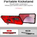 for Samsung Galaxy A14 5G Case with Slide Camera Cover HD Screen Protector [Military Grade 16ft. Drop Tested] Magnetic Ring Holder Kickstand Protective Phone Case for Samsung Galaxy A14 5G, Red