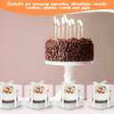 12 Pack Clear Plastic Cupcake Boxes, 3.5 Inch Silver Single Cupcake Containers Disposable Individual Cupcake Carrier Holder Box with Inserts and Ribbon Clear Boxes for Cupcakes (Silver)