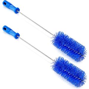 Baderke 2 Pieces Drain Brush Pipe Cleaning Tube Brushes 19.7 Inch Plastic Shower Pipe Flexible Cleaning Tool(Blue,19.7 x 2.4 Inch)